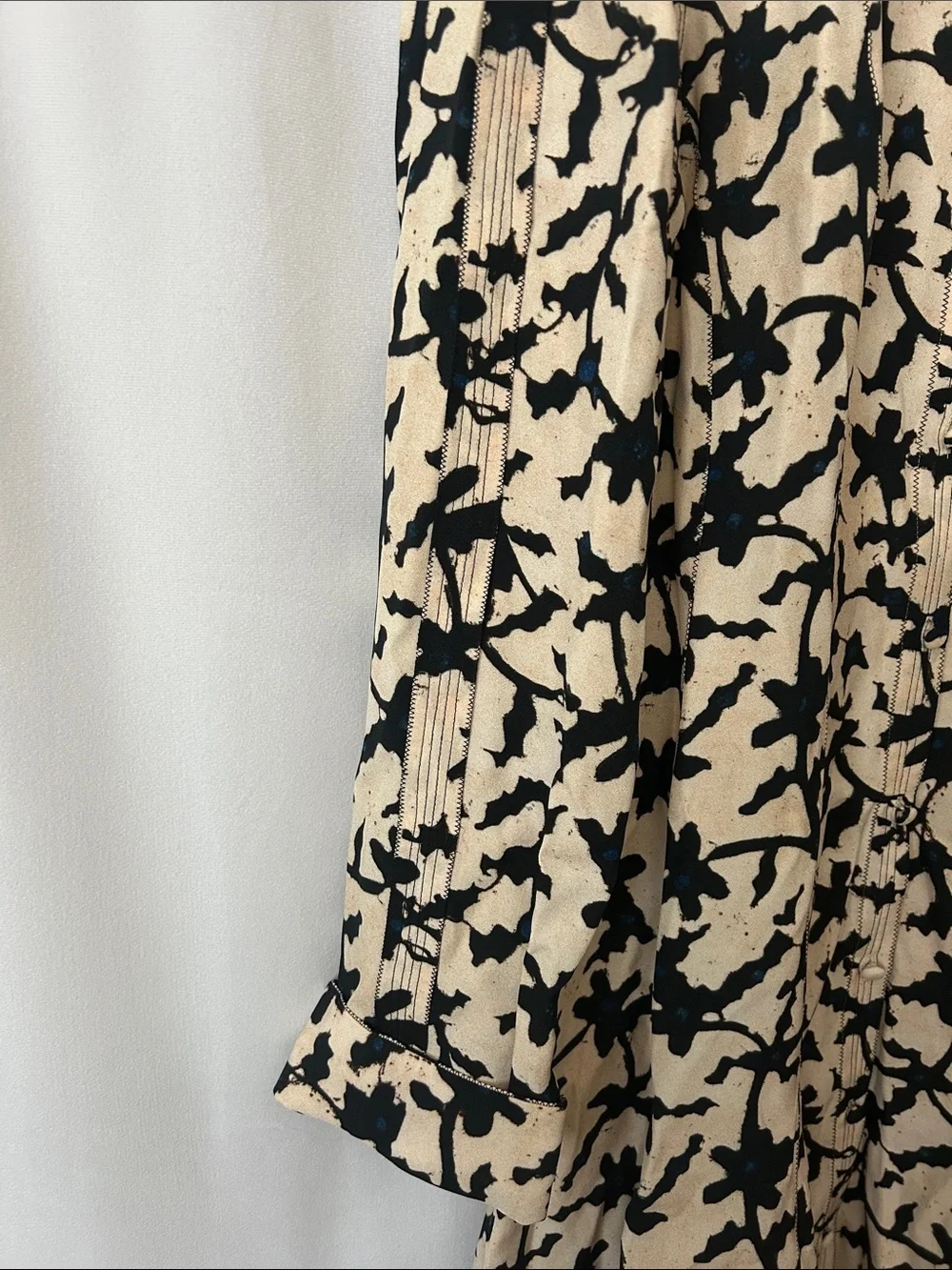 Ulla Johnson Cream Abstract Floral Print Long Sleeve Short Dress **Size 12**🌺🌺 - Picture 6 of 7